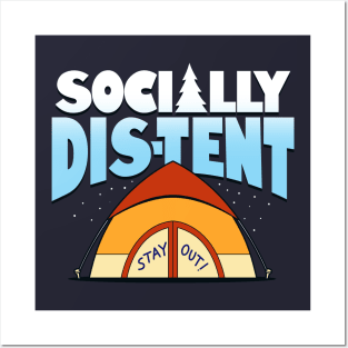 Socially Distent Socially Distant Funny Summer Camping Meme Posters and Art